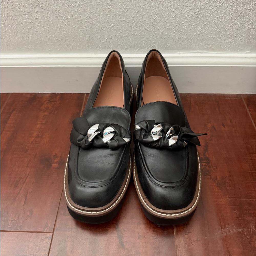Trinity Black Loafers with Silver Detailing
